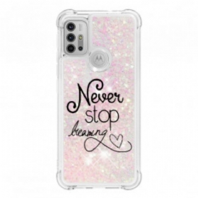 Maskica Moto G30 / G10 Never Stop Dreaming Glitter