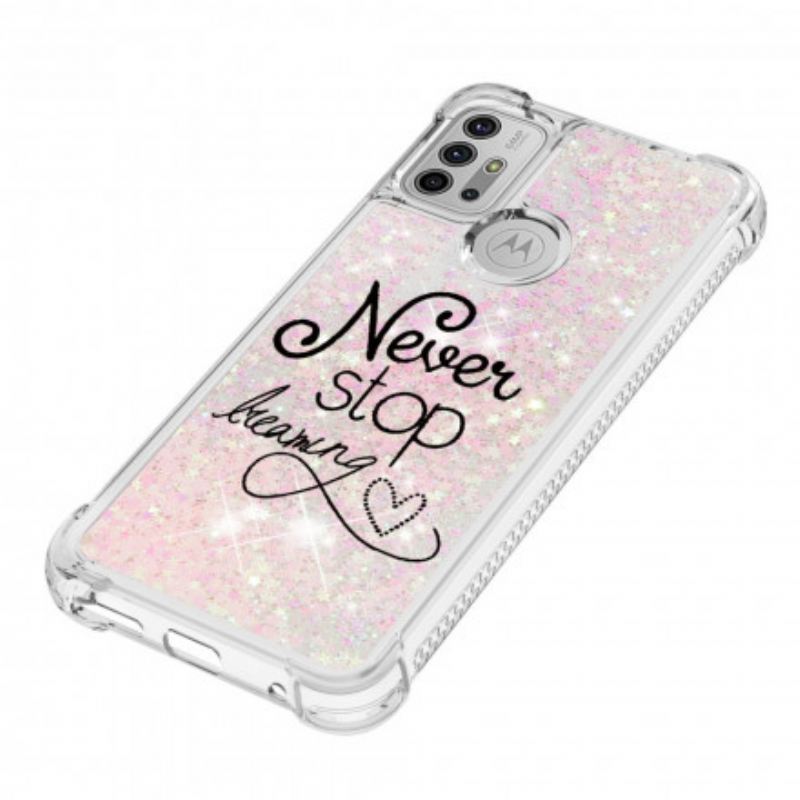 Maskica Moto G30 / G10 Never Stop Dreaming Glitter