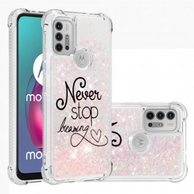 Maskica Moto G30 / G10 Never Stop Dreaming Glitter