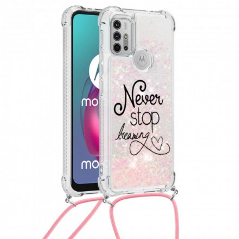 Maskica Moto G30 / G10 Never Stop Glitter Drawstring