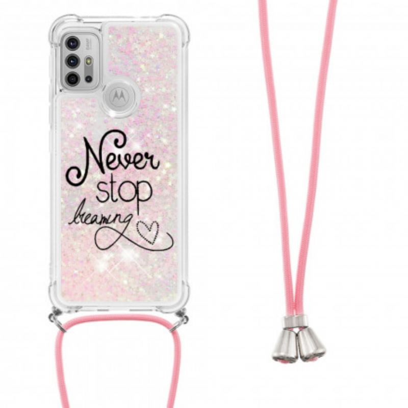 Maskica Moto G30 / G10 Never Stop Glitter Drawstring