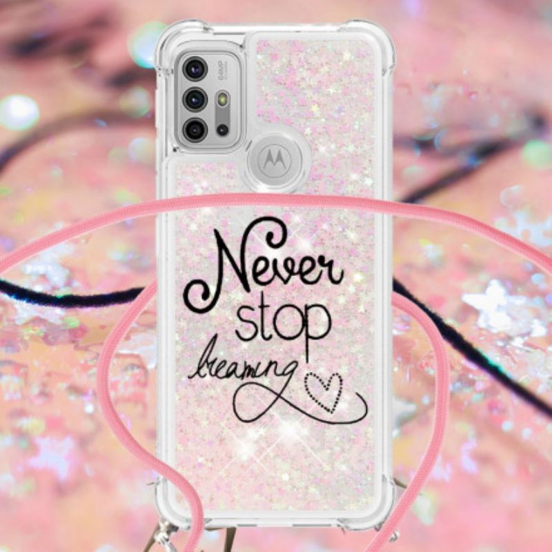 Maskica Moto G30 / G10 Never Stop Glitter Drawstring