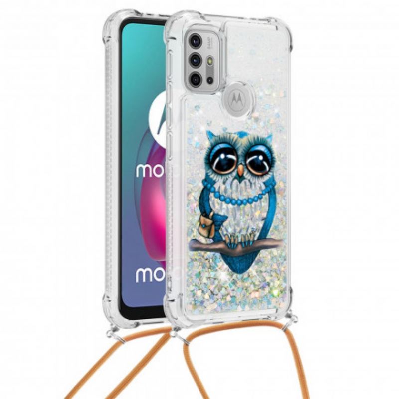 Maskica Moto G30 / G10 Šljokice Gospođica Sova