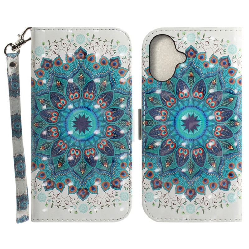 Flip Futrola iPhone 16 Zelena Mandala S Remenom