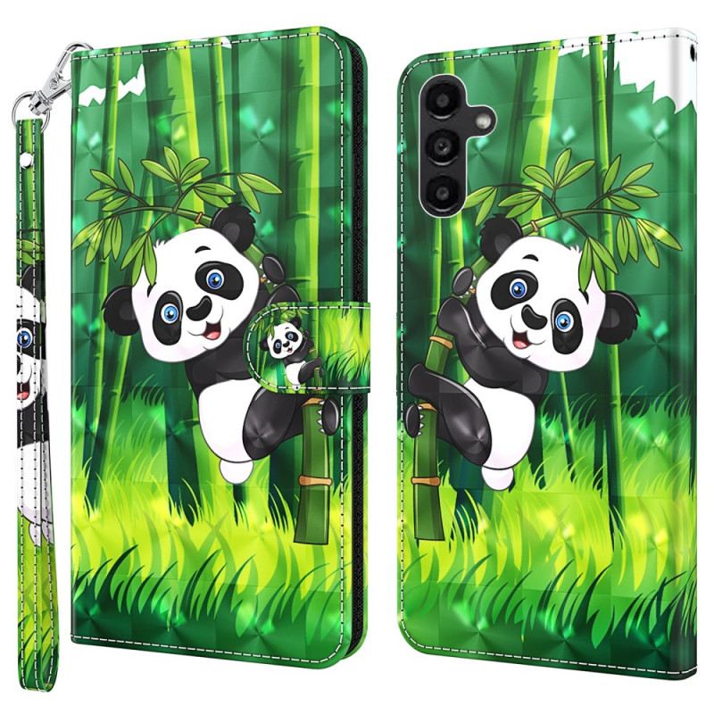 Flip Futrola Samsung Galaxy A55 5g Panda Od Bambusa S Remenom