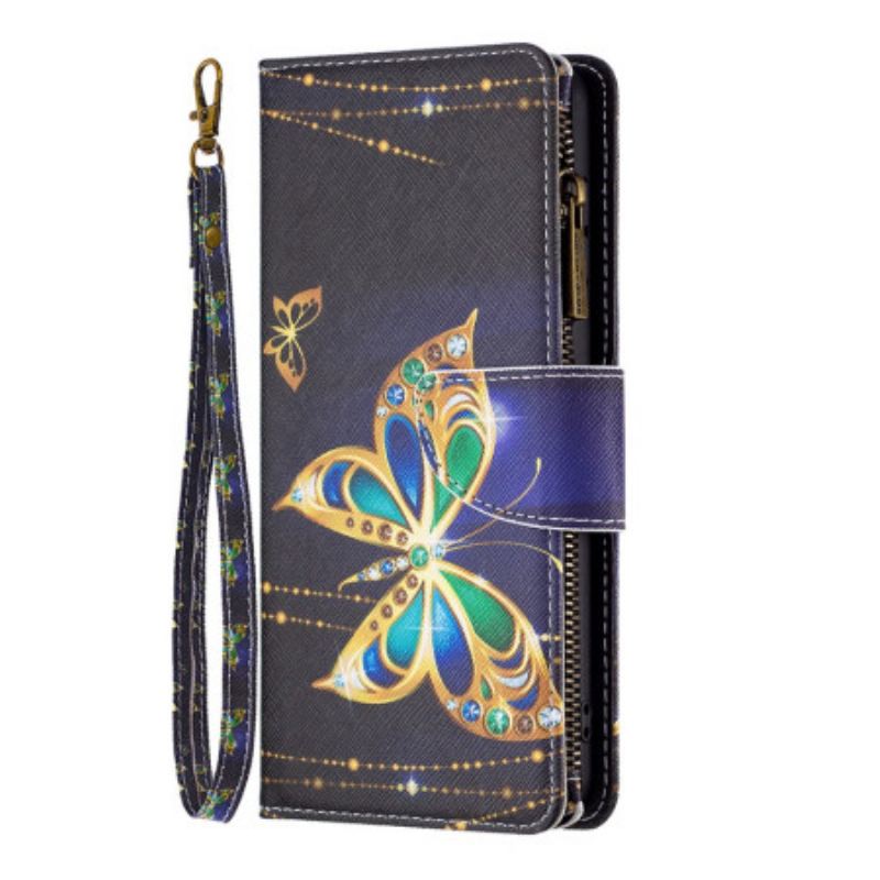 Flip Futrola Xiaomi Redmi Note 13 5g Strass Butterfly Novčanik S Remenom