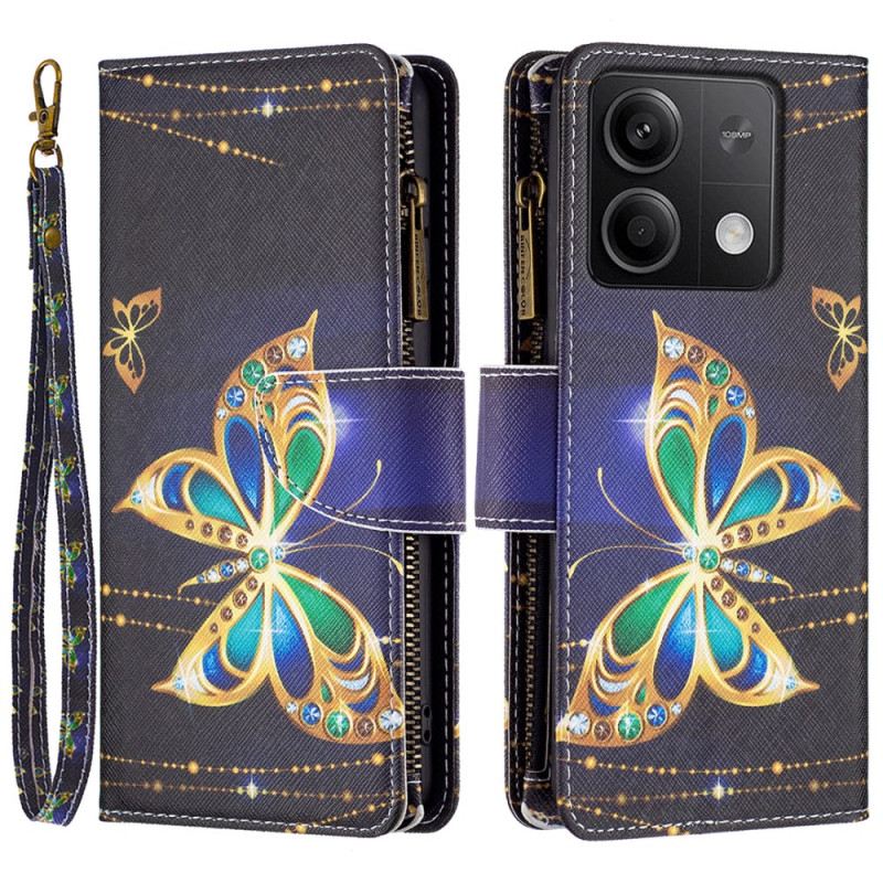 Flip Futrola Xiaomi Redmi Note 13 5g Strass Butterfly Novčanik S Remenom