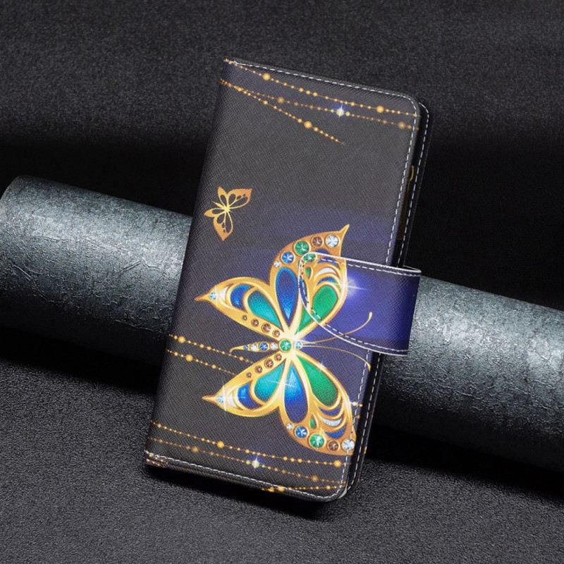 Flip Futrola Xiaomi Redmi Note 13 5g Strass Butterfly Novčanik S Remenom