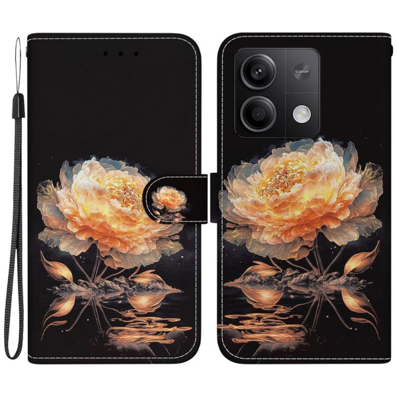 Kožna Futrola Xiaomi Redmi Note 13 5g Zlatni Božur U Lnaièreu