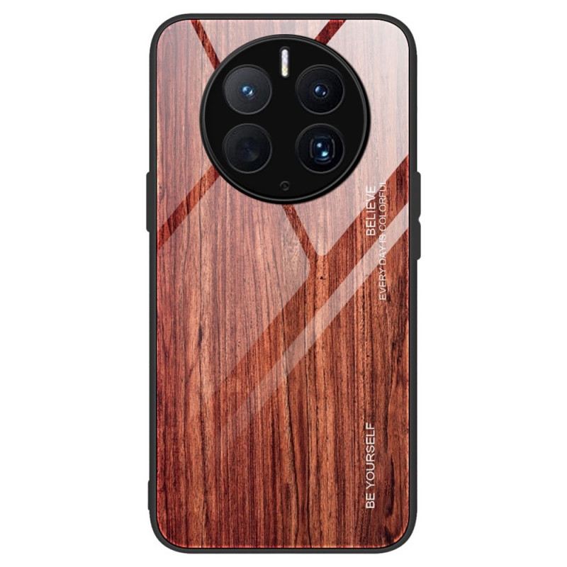 Maskica Huawei Mate 50 Pro Drveni Dizajn Kaljeno Staklo