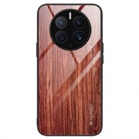 Maskica Huawei Mate 50 Pro Drveni Dizajn Kaljeno Staklo