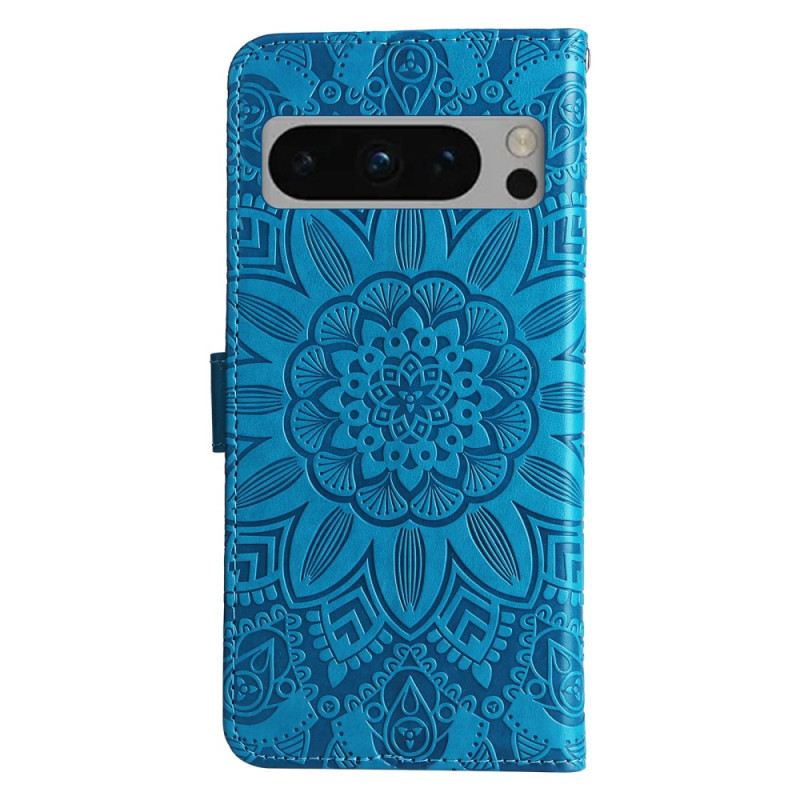 Kožna Futrola Google Pixel 8 Pro Sunčana Mandala S Uzicom