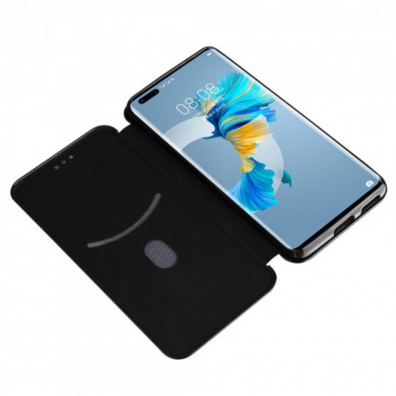 Flip Futrola Huawei Mate 40 Pro Kožna Futrola Karbonska Vlakna