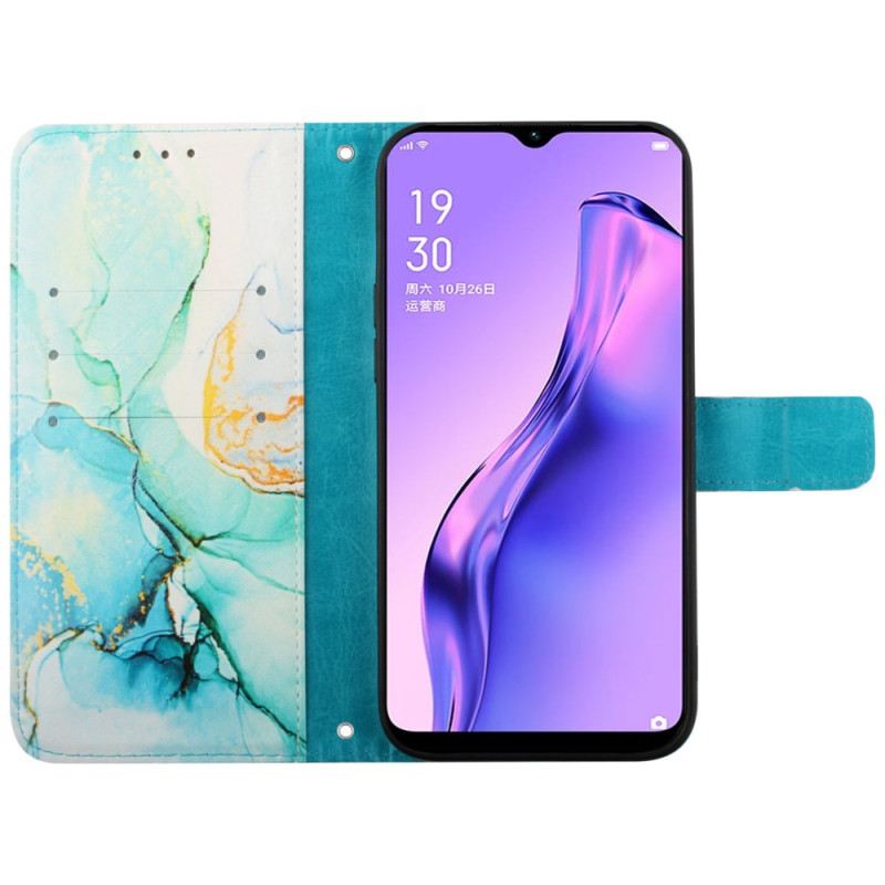 Kožna Futrola Za Oppo Reno 11 Pro 5g Mramorni Uzorak S Remenom