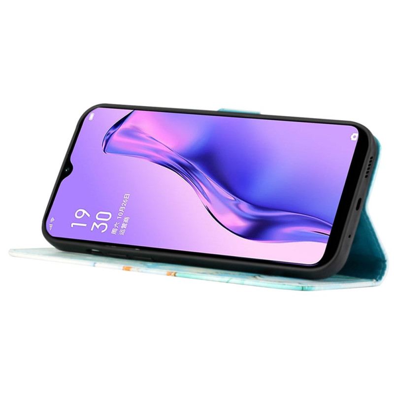 Kožna Futrola Za Oppo Reno 11 Pro 5g Mramorni Uzorak S Remenom