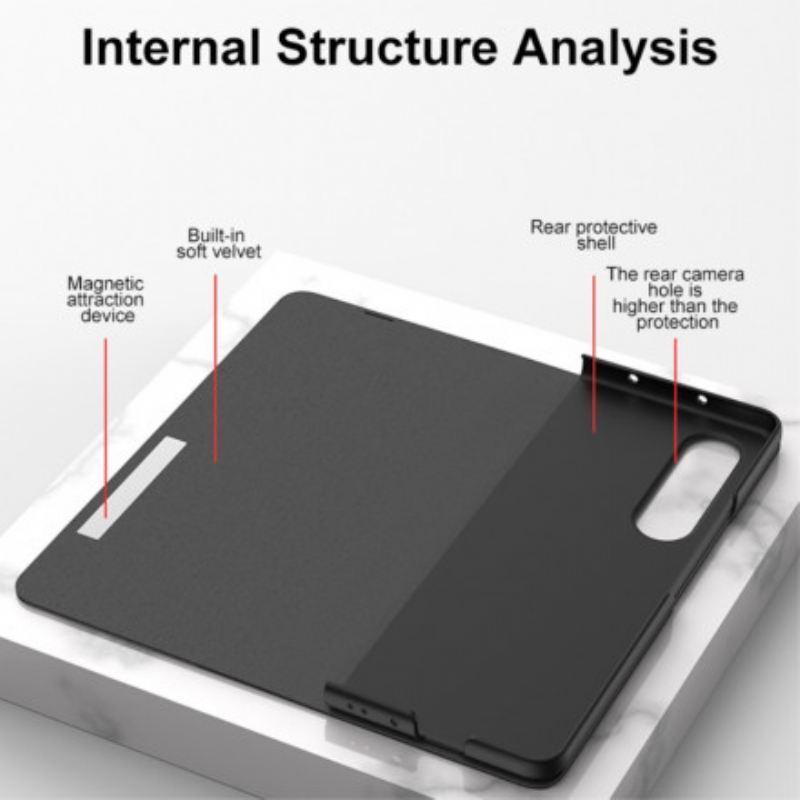 Flip Futrola Samsung Galaxy Z Fold 3 5G Kožna Futrola Gkk Karbonsko Kaljeno Staklo