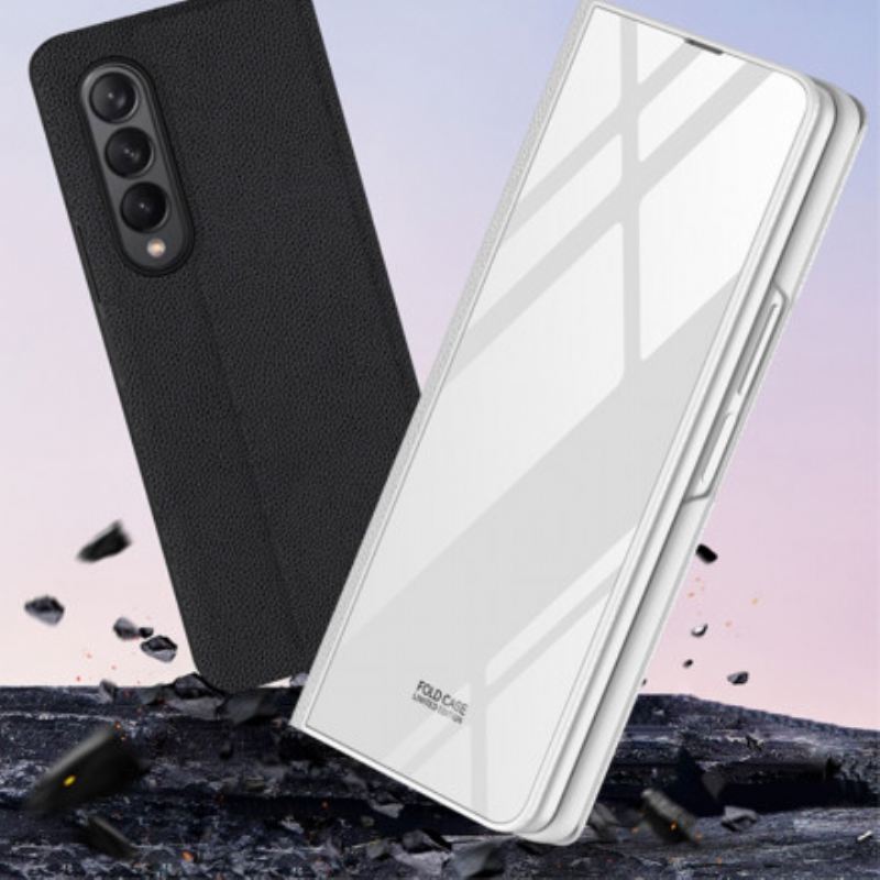 Flip Futrola Samsung Galaxy Z Fold 3 5G Kožna Futrola Mehanizam Od Kaljenog Stakla Gkk