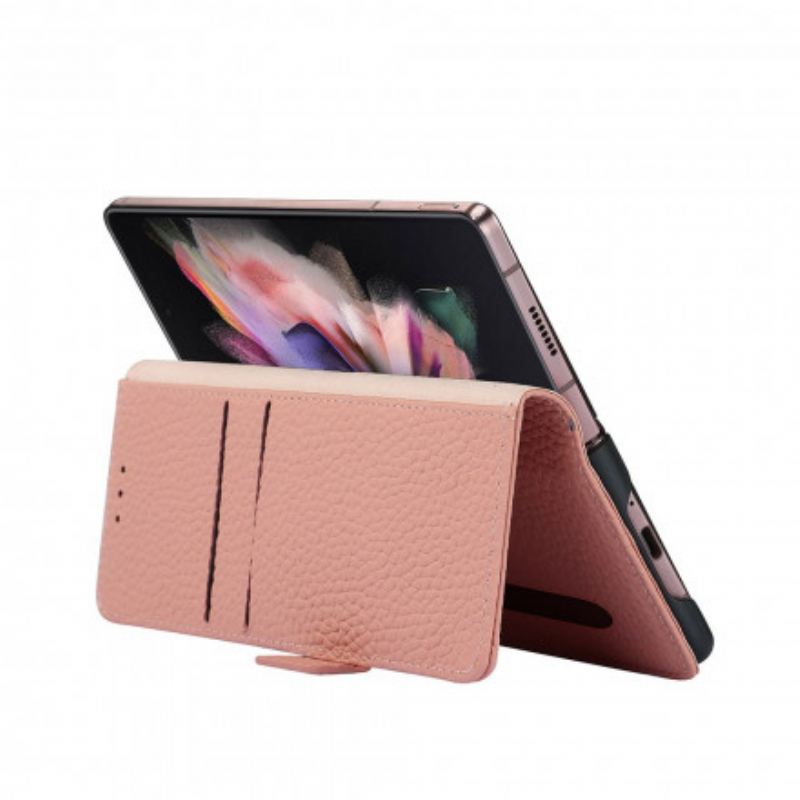 Futrola Samsung Galaxy Z Fold 3 5G Prava Litchi Koža