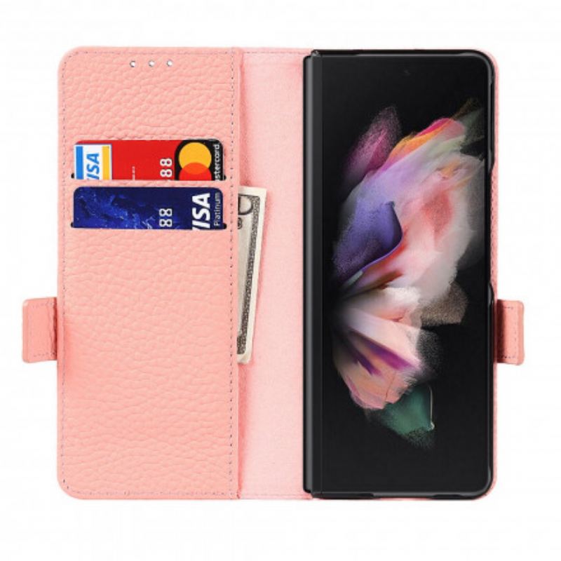 Futrola Samsung Galaxy Z Fold 3 5G Prava Litchi Koža