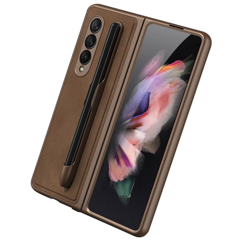 Maskica Samsung Galaxy Z Fold 3 5G Držač Olovke S Efektom Kože Gkk