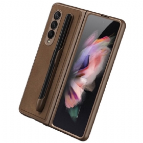 Maskica Samsung Galaxy Z Fold 3 5G Držač Olovke S Efektom Kože Gkk