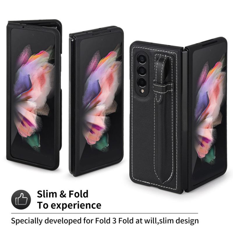 Maskica Samsung Galaxy Z Fold 3 5G Držač Za Olovke Od Prave Kože