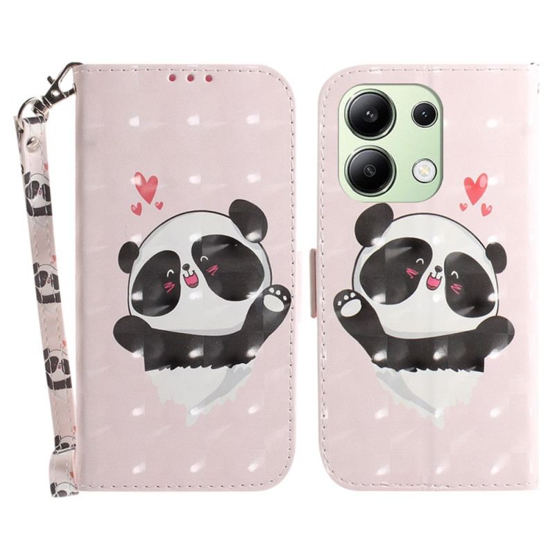 Kožna Futrola Xiaomi Redmi Note 13 4g Panda Love With Strap