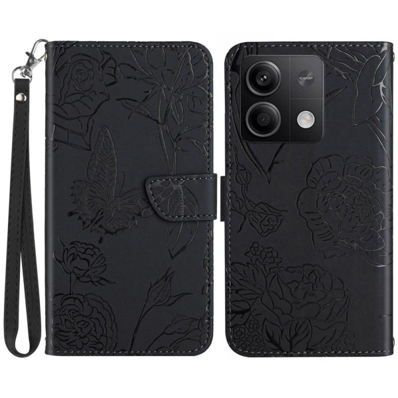 Kožna Futrola Xiaomi Redmi Note 13 4g Print Leptira S Remenom