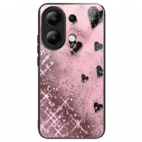 Maskica Za Xiaomi Redmi Note 13 4g Pink Love Kaljeno Staklo