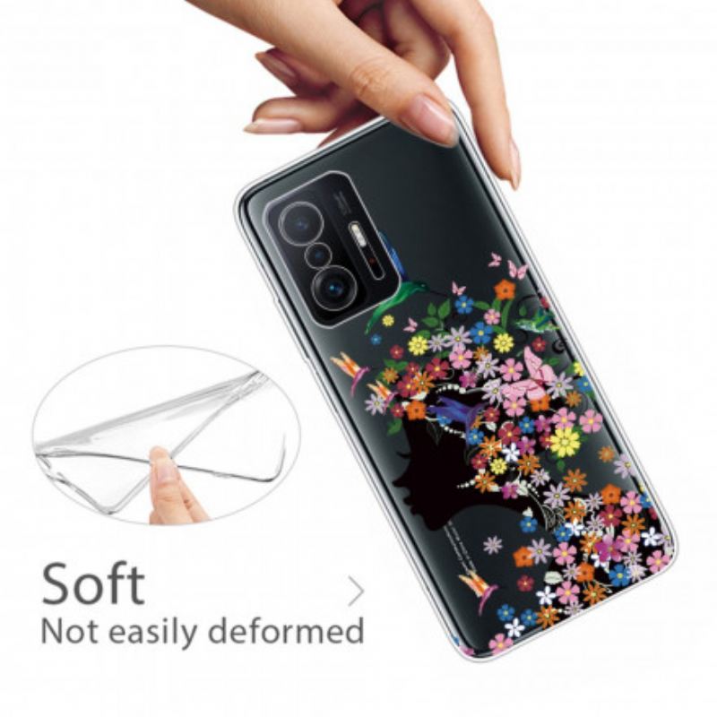 Maskica Xiaomi 11T / 11T Pro Prozirna Cvjetna Kosa