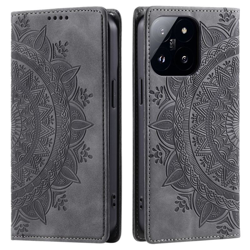 Kožna Futrola Za Xiaomi 14 Mandala Suede Efekt