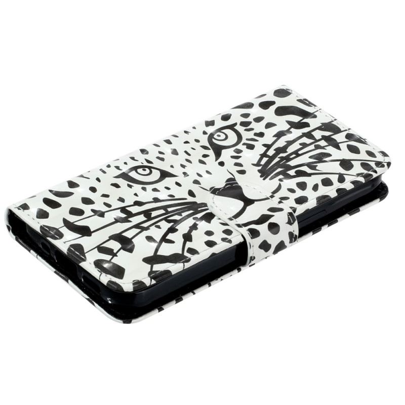 Flip Futrola iPhone 16 Plus Maskice Za Mobitele Leopardova Glava S Remenom