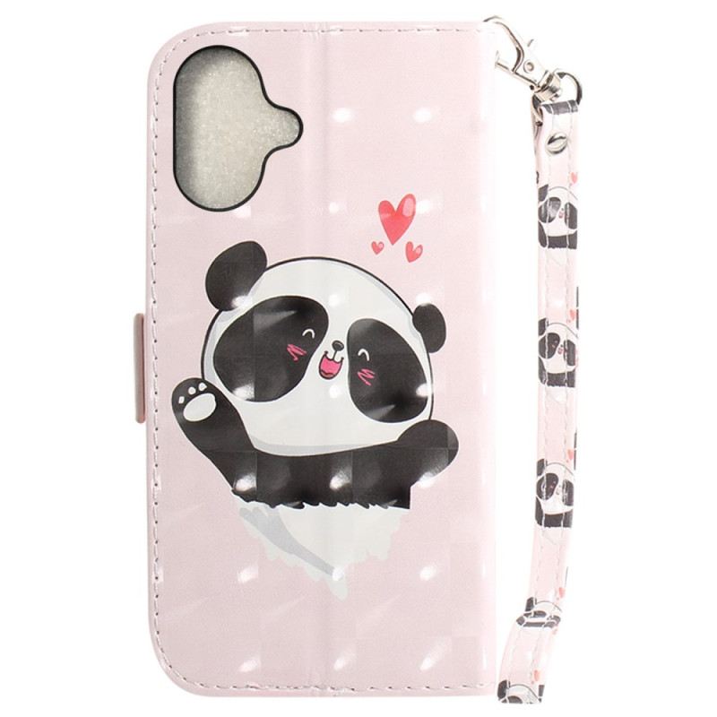 Kožna Futrola iPhone 16 Plus Panda Love S Remenom