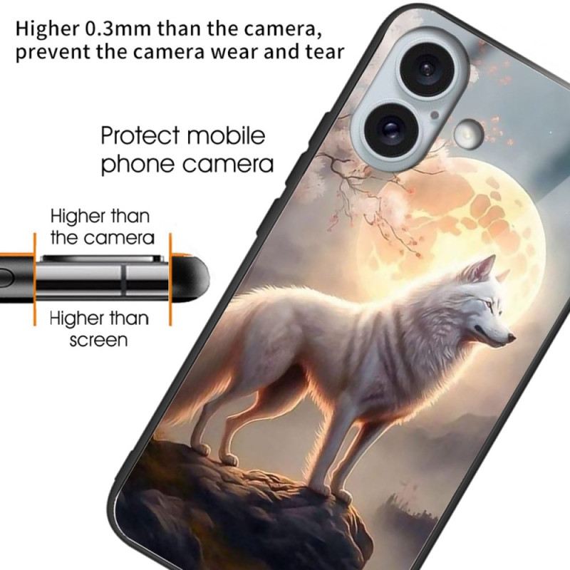 Maskica iPhone 16 Plus Kaljeno Staklo Moonlight Wolf