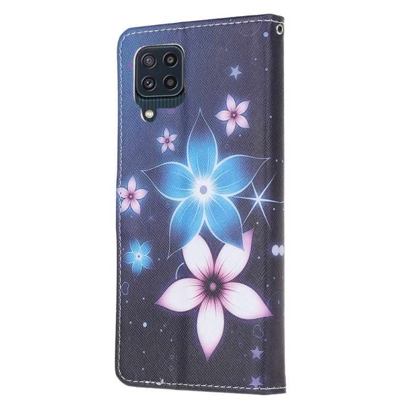 Kožna Futrola Samsung Galaxy M32 Cvjetovi Lunarnog Remena