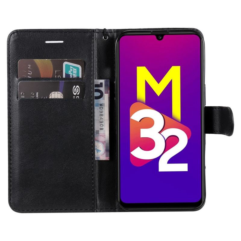 Kožna Futrola Samsung Galaxy M32 Jednobojna Serija S Remenom