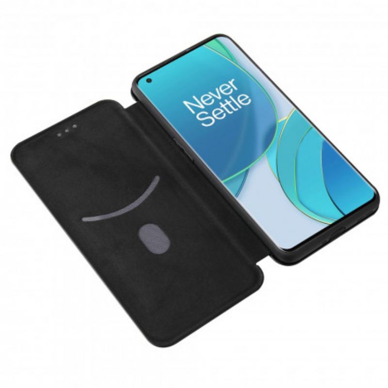 Flip Futrola OnePlus 9 Kožna Futrola Silikonski Ugljik