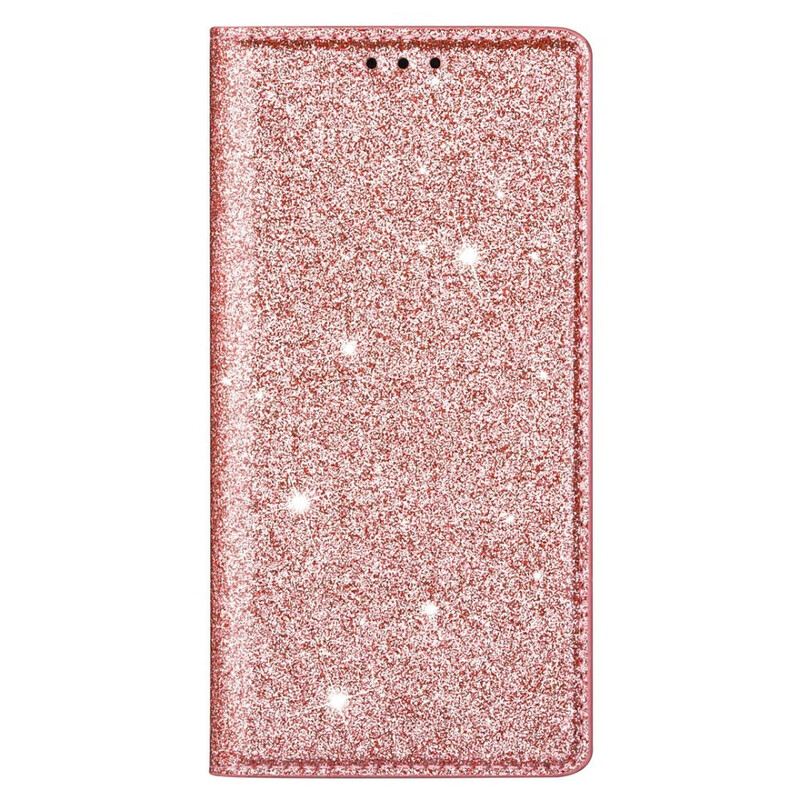 Flip Futrola Huawei P40 Lite Kožna Futrola Stil Sa Šljokicama