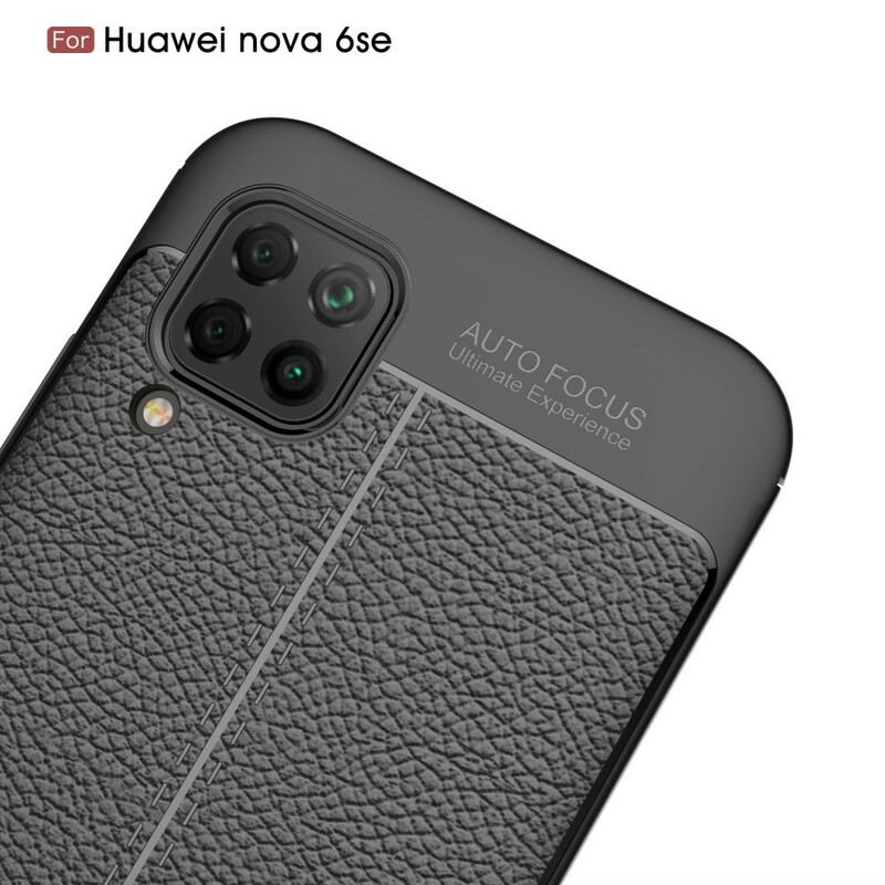 Maskica Huawei P40 Lite Efekt Dvostruke Linije Litchi Kože