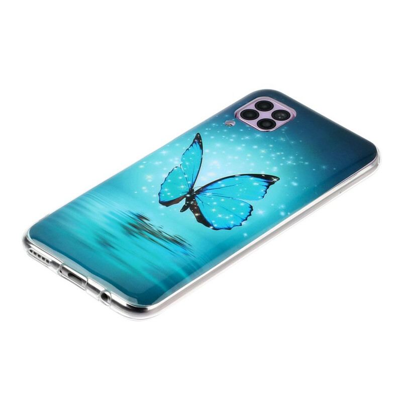 Maskica Huawei P40 Lite Fluorescentni Plavi Leptir