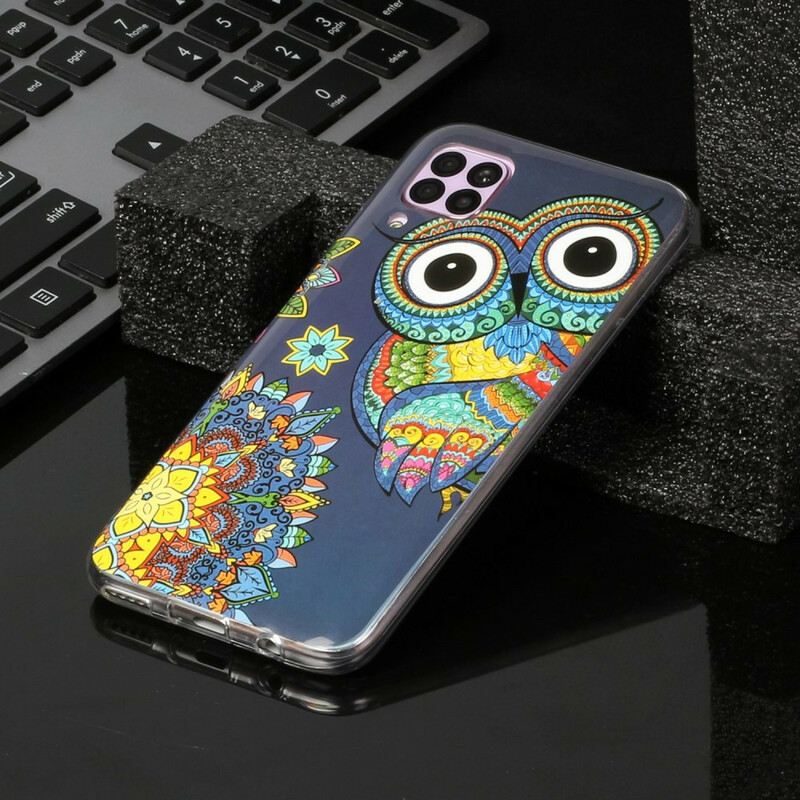 Maskica Huawei P40 Lite Mandala Fluorescentne Sove