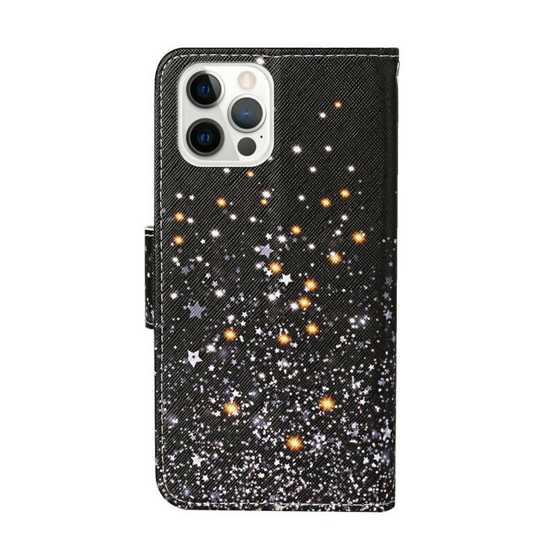 Futrola iPhone 13 Pro Zvjezdice I Šljokice S Uzicom
