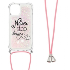 Maskica iPhone 13 Pro Never Stop Glitter Drawstring