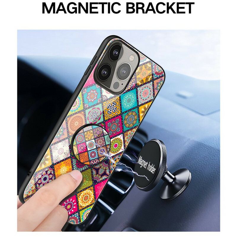 Maskica iPhone 13 Pro Patchwork Magnetski Držač