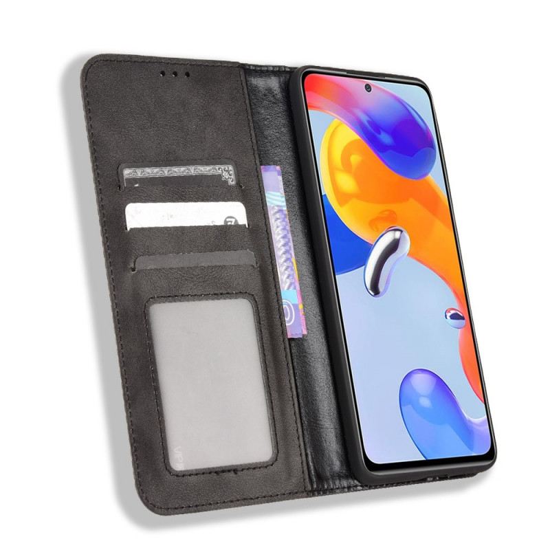 Flip Futrola Xiaomi Redmi Note 11 Pro / 11 Pro 5G Kožna Futrola Efekt Stilizirane Vintage Kože