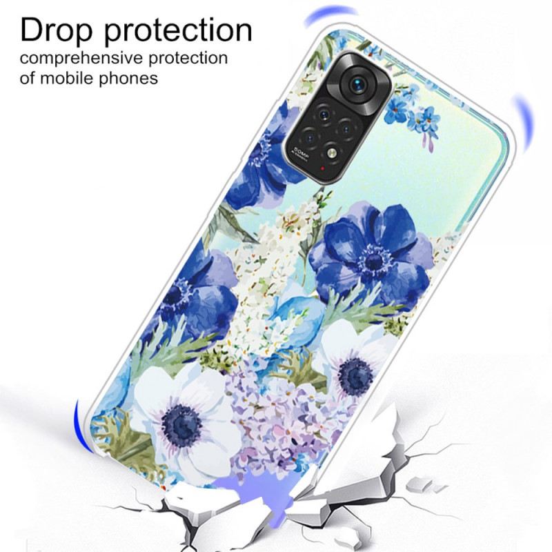 Maskica Xiaomi Redmi Note 11 Pro / 11 Pro 5G Akvarel Plavo Cvijeće