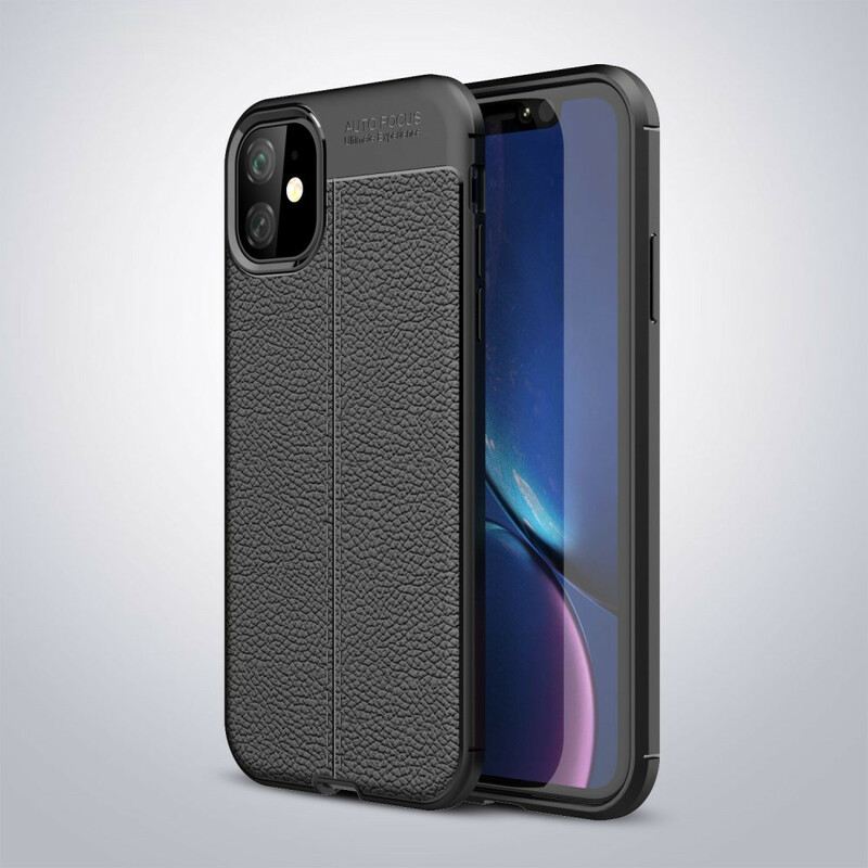 Maskica iPhone 11 Efekt Dvostruke Linije Litchi Kože