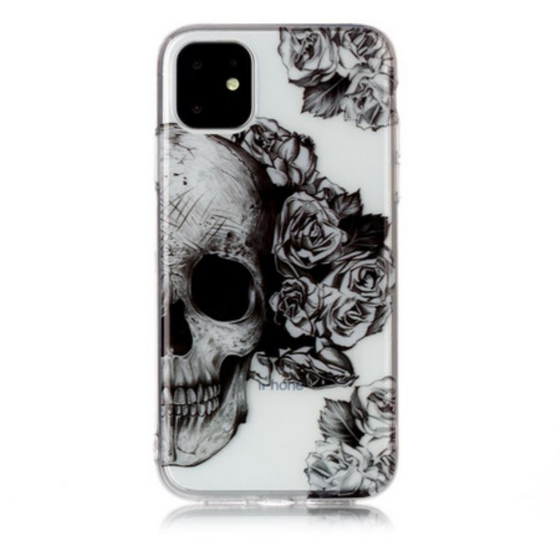 Maskica iPhone 11 Prozirna Cvjetna Lubanja