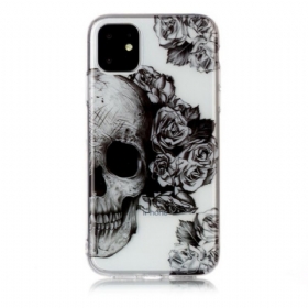 Maskica iPhone 11 Prozirna Cvjetna Lubanja