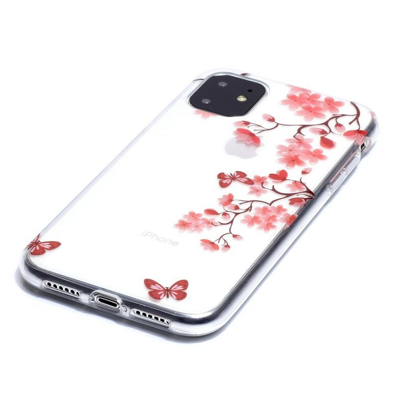 Maskica iPhone 11 Prozirna Grana S Leptirima